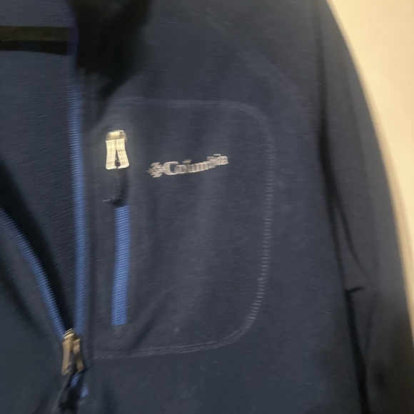 Columbia Blue Zip Up Fleece Sweater - Picture 2 of 6